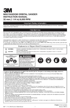 3M(TM) Mini ROS Instruction Manual-1-1/4", 32mm, 8,000RPM