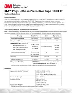 3M™ Polyurethane Protective Tape 8730HT - TDS - FINAL