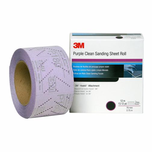 3M(TM) Hookit(TM) Purple Clean Sanding Sheet Roll 334U, 30703