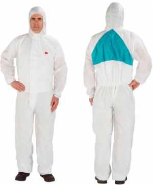 3M™ Disposable Protective Coverall 4520-3XL/46776, White/Green, Type 5/6, 1/Bag, 20 Bags/Caseimage