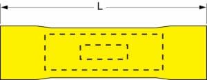 3M™ Vinyl Insulated Brazed Seam Butt Connector, 66-WP, Max. Temp. -40 to 221 °F (-40 to 105 °C)image