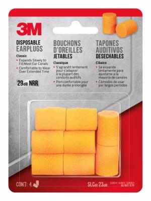 3M™ Disposable Classic Earplugs, 90580H4-C, 4 pairs/pack, 10 packs/caseimage