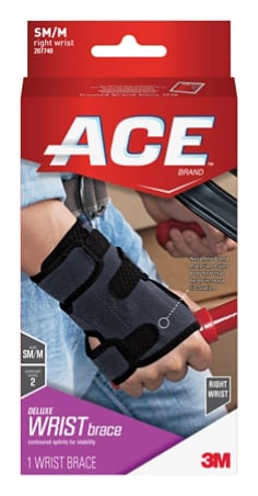 ACE(TM) Brand Deluxe Wrist Brace, Adjustable, Right Wrist