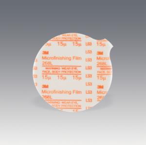 3M™ Microfinishing PSA Film Disc 268L, 15 Mic 3MIL, Type D, 12 in x NH, Die 1200B, 25/Bag, 100 ea/Caseimage