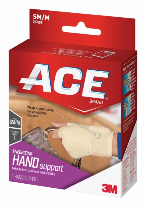 ACE Brand Energizing Glove - Small/Medium Size, Provides Warmth & Support For Hand/Wrist Discomfort, Latex-Free