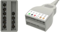 ECG Cables, 10-Lead Yoke (6+4), Universal Din, YMC10GE64