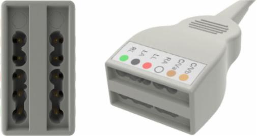 ECG Cables, 10-Lead Yoke (5+5), Universal Din, YMC10SL55