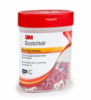 3M™ Scotchlok Block Fork Vinyl Insulated, 100/bottle, MV18-8FBX, suitable for use in a terminal block, 500/Caseimage