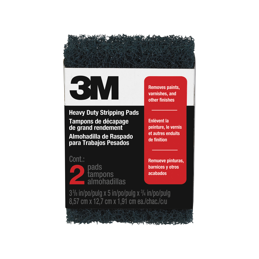 3M™ Heavy Duty Stripping Pads 10111NA, 3 Coarse, Two-pack, Open Stock, 3-3/8 in. x 5 in. x 3/4 in. each