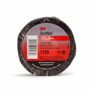 3M™ Temflex Cotton Friction Tape 1755, 3/4 in x 82-1/2 ft, Black, 60 rolls/Caseimage