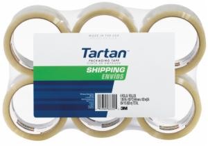 Tartan Shipping Packaging Tape 3710-6, 1.88 in x 54.6 yd (48 mm x 50 m), 6 pack image Tartan Shipping Packaging Tape 3710-6, 1.88 in x 54.6 yd (48 mm x 50 m), 6 packimage