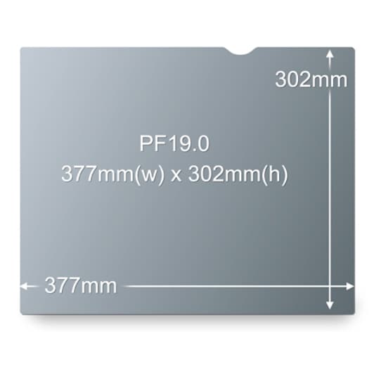 3M™ セキュリティ/プライバシーフィルター PF19S, 377 mm x 302 mm, 1 3M™ セキュリティ/プライバシーフィルター PF19S, 377 mm x 302 mm, 1