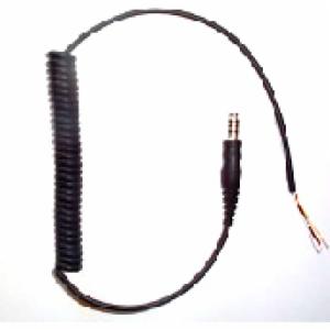 3M™ PELTOR Headset Curly Cable Downlead with 4-Pole Molded Plug, ML1A, 1 EA/CSimage