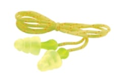 Tri-flange Earplugs with cloth cord