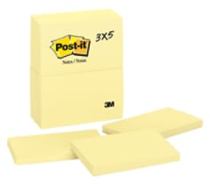 Post-it(R) 3x5 Canary Yellow Notes (12 pk)