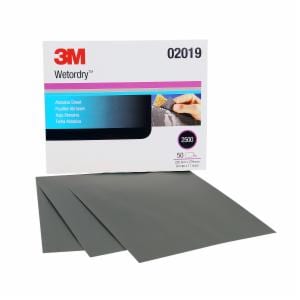 3M™ Wetrodry Abrasive Sheet, 02019, 2500, 9 in x 11 in, 50 sheets per carton, 5 cartons per caseimage