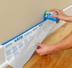 ScotchBlue™ Pre-Taped Painter's Plastic (PTD2093EL-24) Baseboard Application