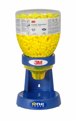 3M™ E-A-Rsoft Yellow Neons Earplugs 391-1005, Uncorded, in One Touch Dispenser Refill Bottle, Large Size, 1600 Pair/Caseimage