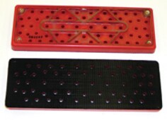 3M™ Hookit™ hioma-alusta, 70 mm x 198 mm x 12.7 mm, 33-reikää, punainen, 5/pakk