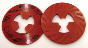 3M™ Disc Pad Face Plate Ribbed 81732L, Extra Hard, 5 in, Red, 10 ea/Caseimage