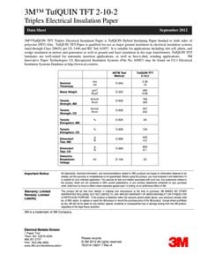 3M ™  TufQUIN™ TFT Inorganic Hybrid Insulating Paper-Polyester Laminate 14 mil (2+10+2)