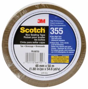 Scotch Box Sealing Tape 355, Tan, 48 mm x 50 m, 36/Case, Individually Wrapped Conveniently Packaged image Scotch Box Sealing Tape 355, Tan, 48 mm x 50 m, 36/Case, Individually Wrapped Conveniently Packagedimage