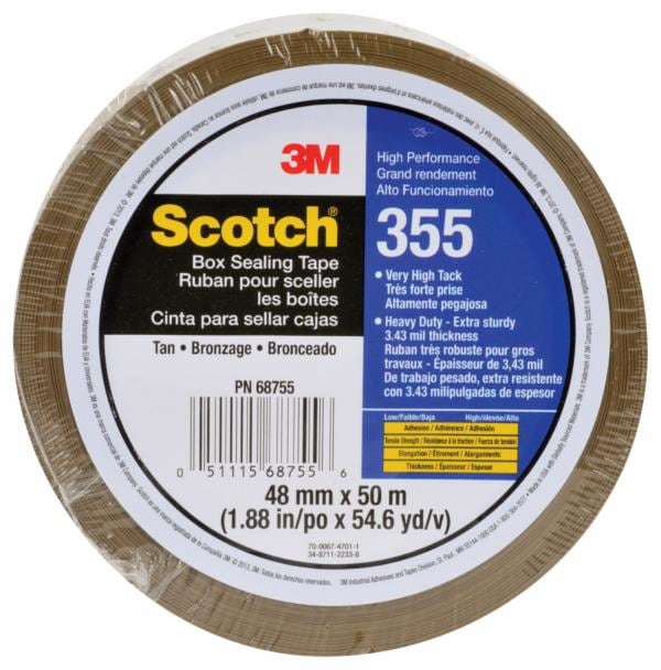 Scotch&reg; High Performance Box Sealing Tape 355 Tan