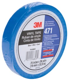 3M™ Vinyltejp 471, Blå, 9mm x 33m, 12rl/fp, single wrapped