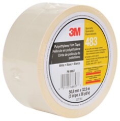 3M(TM) Polyethylene Film Tape 483 White, 2 in x 36 yd