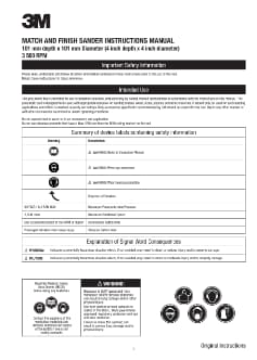 3M(TM) Match and Finish Sander Instructions Manual