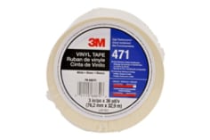 3M(TM) Vinyl Tape 471 White, 3 in x 36 yd