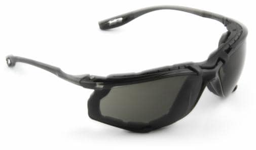Virtua CCS Protective Eyewear with Foam Gasket, Black/Gray Plastic Frame, Gray Polycarbonate Lens