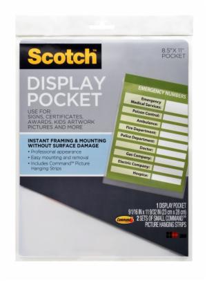 Scotch Display Pockets WL854C, 8.81 in x 11.2 in (22.3 cm x 28.4 cm)image