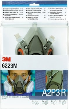 3M™ Kit de media máscara reutilizable mediana con filtro A2P3 R, 6223M