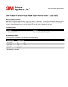 3M™ Non-Conductive Heat Activated Cover Tape 2672
