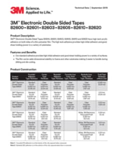 3M™ Electronic Double Sided Tapes 82600 Series