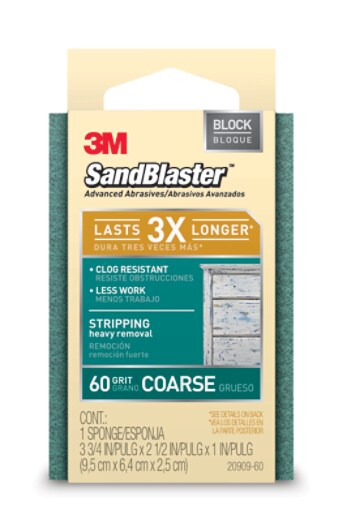 3M P60 SandBlaster Coarse Sanding Sponge for Paint Stripping Pack of 1