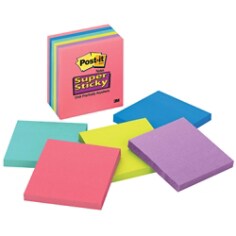 Notas Post-it® SUPER adhesivas 3"x 3" color ultra