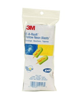 3M E-A-Rsoft  Yellow Neon Blasts Corded Earplugs VP311-1252