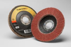 3M™ Cubitron II Flap Disc 967A, 80+, T27, 4-1/2 in x 7/8 in, 10 ea/Case image 3M™ Cubitron II Flap Disc 967A, 80+, T27, 4-1/2 in x 7/8 in, 10 ea/Caseimage