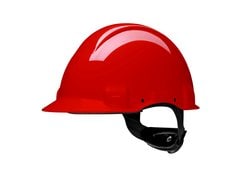 3M™ G3000 Uvicator Casco de seguridad con trinquete, dieléctrico y de color rojo (G3001MUV100V-RD)