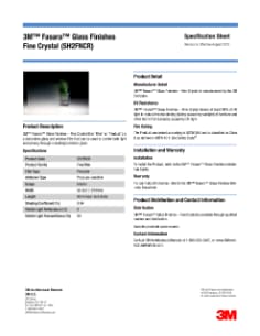 3M™ Fasara™ Glass Finishes Fine Crystal (SH2FNCR) Specifications