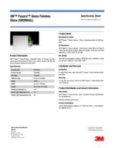 3M(TM) Fasara(TM) Glass Finishes Glace (SH2MAGL) Specifications