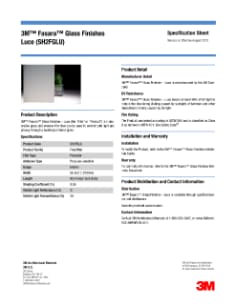 3M(TM) Fasara(TM) Glass Finishes Luce (SH2FGLU) Specifications
