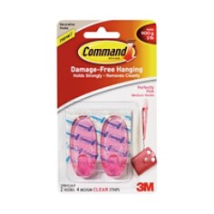 Command™ Perfectly Pink Clr Hks 2 Med Hks 4 Clr Strps 17091CLR-P