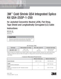 3M™ Cold Shrink QS4 Integrated Splice Kit QS4-25SP-1-250
