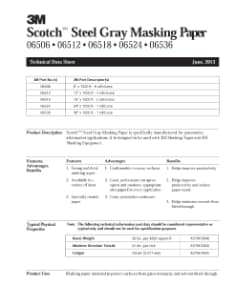 TDS 06506 3M(TM) Scotch(TM) Steel Gray Masking Paper