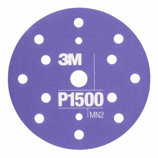 3M™ Hookit™ Flexibele Schuurschijf, Ø 150 mm, 15 gaten, P1500, PN34423