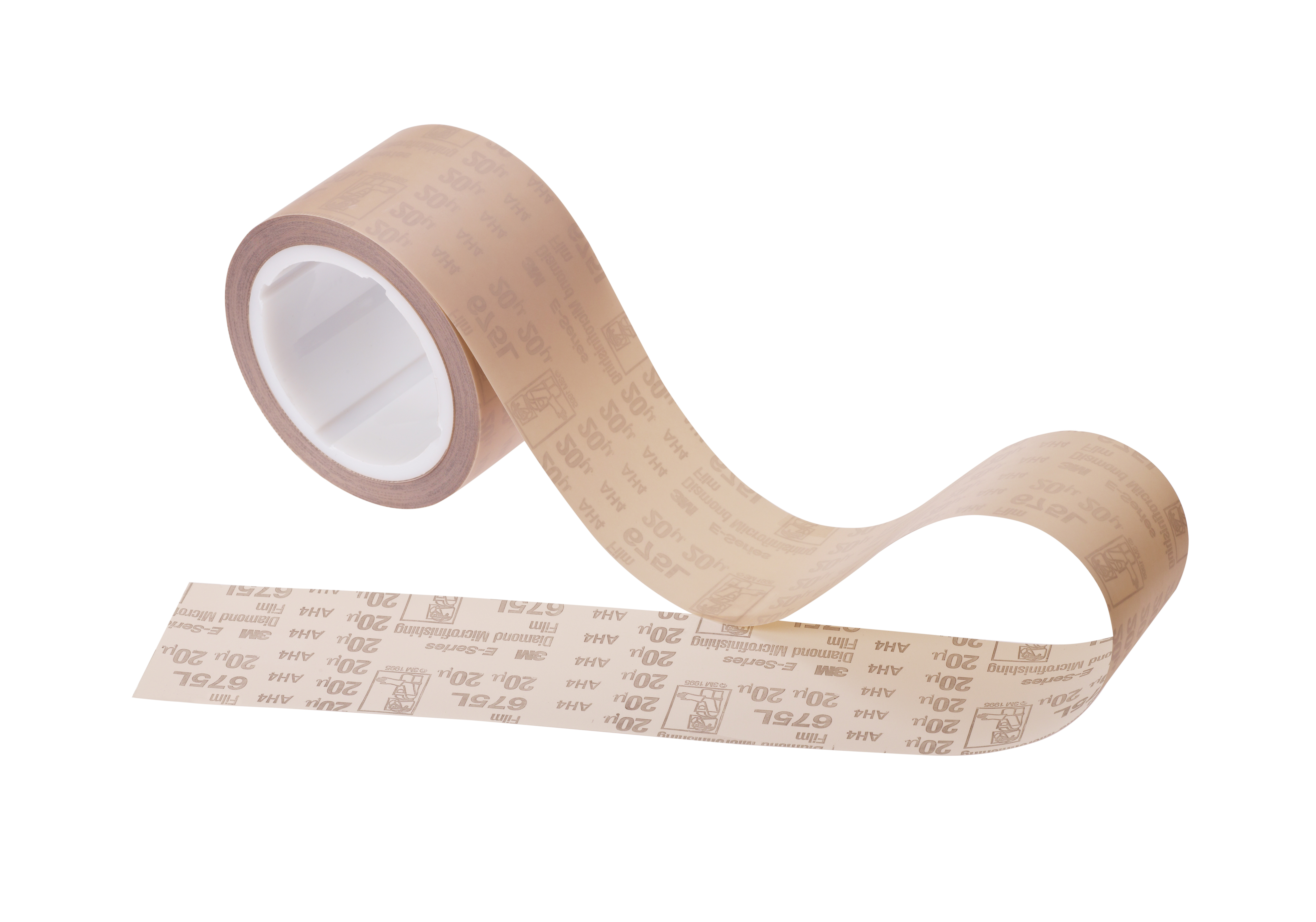 3M™ Diamond Microfinishing Film Roll 675L, 20 Mic 5MIL, Beige, 2 in x 25 ft x 1 in (50.8mmx7.5m), Plastic Core, ASO