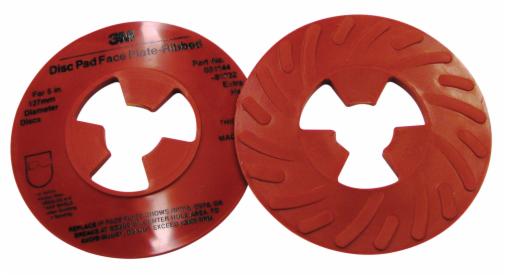 3M™ Disc Pad Face Plate Ribbed 81732, 5 Inch, Extra Hard Red